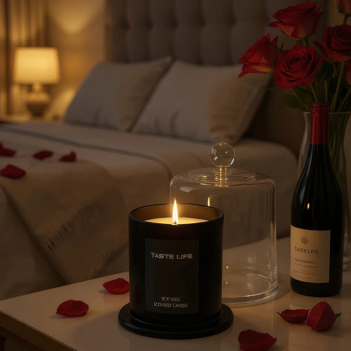 Premium Soy Wax Scented Candles with Glass Cloche, Smokeless Essential Oil Aromatherapy for Home Spa, Gift-Ready Decorative
