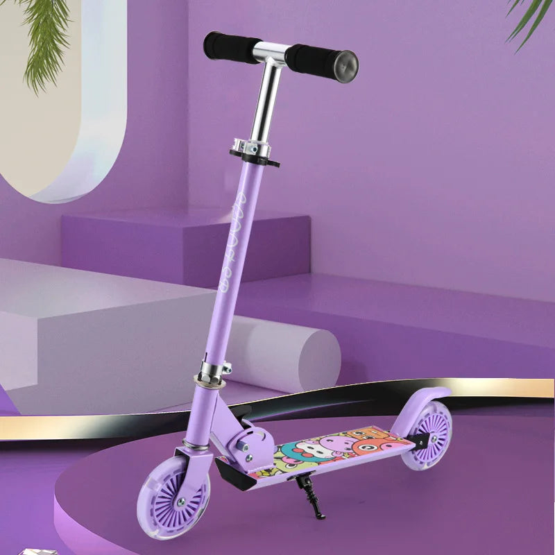 Scooter for Children Aaged 6-10 To 12 Adult Boys and Girls Two Wheeled Folding Pedal Sliding Roller Coaster Foot Scooters