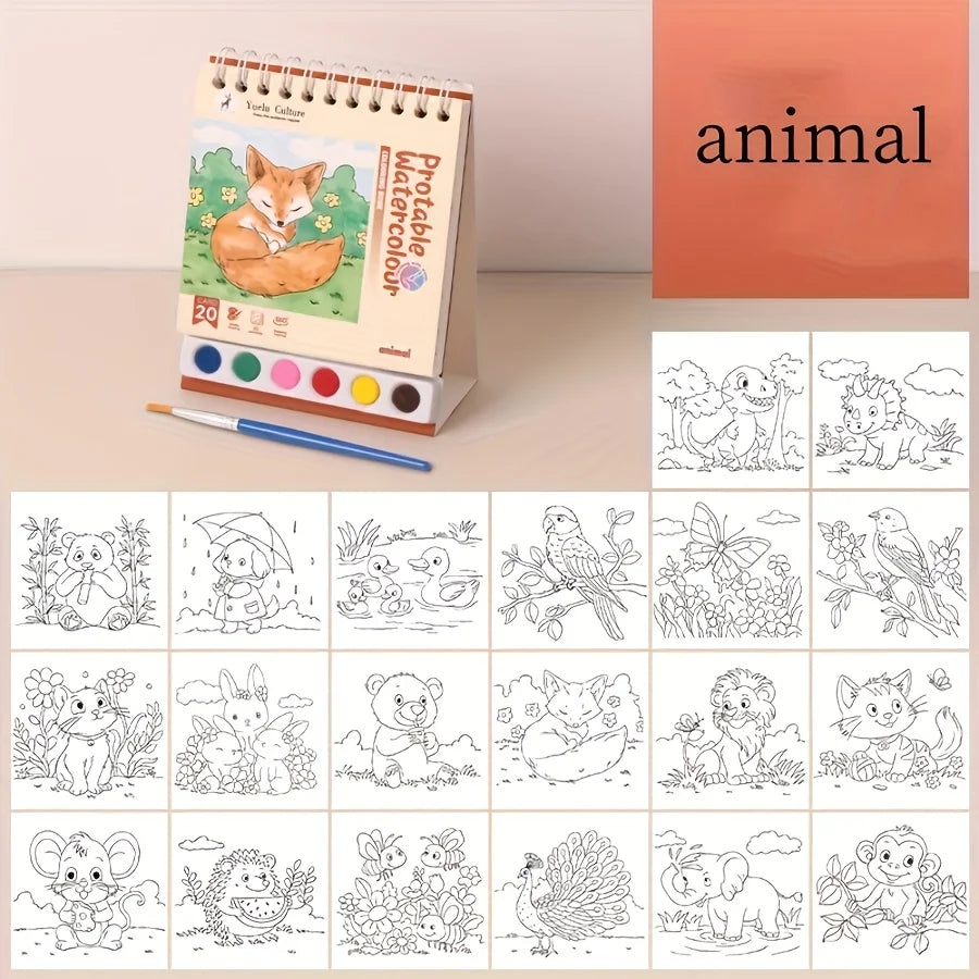 20 sheet watercolor sketchbook set, colorless leaves, suitable for creative drawing boards of students and professionals