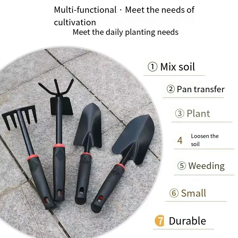 Gardening Shovel, Gardening Vegetable Planting Tools, Rake, Hoe, Trowel, Small Tool Set of 4, Gardening Gifts for Women and Men