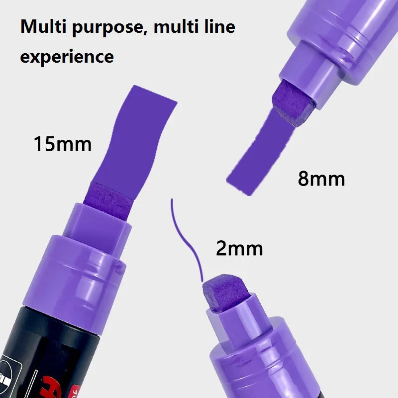 15 Colors Larger Capacity Acrylic Marker Pens,Ultra Wide Head 15MM/8MM Graffiti,Painting,Drawing,advertising posters Art Supplie