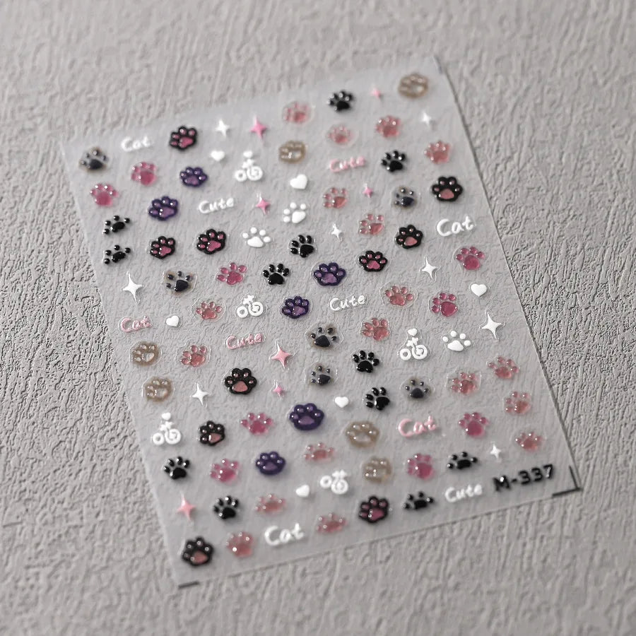 Fresh Sweet Fruits Strawberry Cherry Bowknot Love Heart Lemon 5D Nail Art Stickers Self Adhesive Decorations Nail Manicure Decal