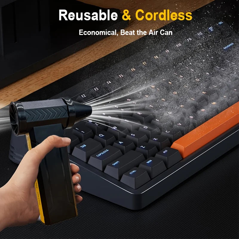 2026 New Electric Air Duster, 160000RPM Brushless Motor High-Speed Turbo Violent Fan USB Rechargeable Powerful Dust Blower
