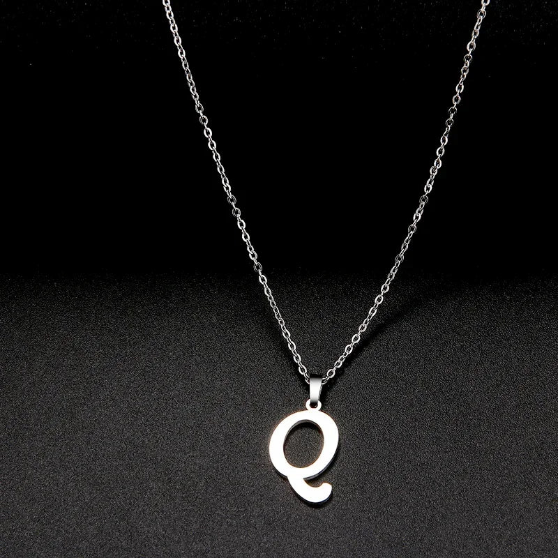 316L Stainless Steel Necklace A To Z 26 Letters Initial Minimalist Necklaces For Women Big Alphabet Pendant Gifts Jewelry gift