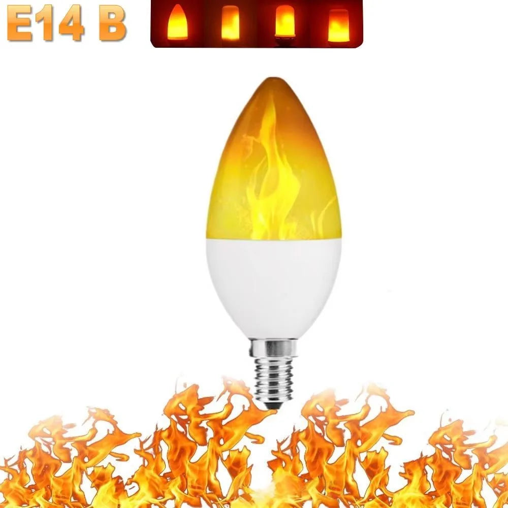 B22/E27 LED Flame Effect Bulb – 4 Modes Flickering Fire Simulation Light for Home, Garden, Party, Bar, Festival & Outdoor Decor