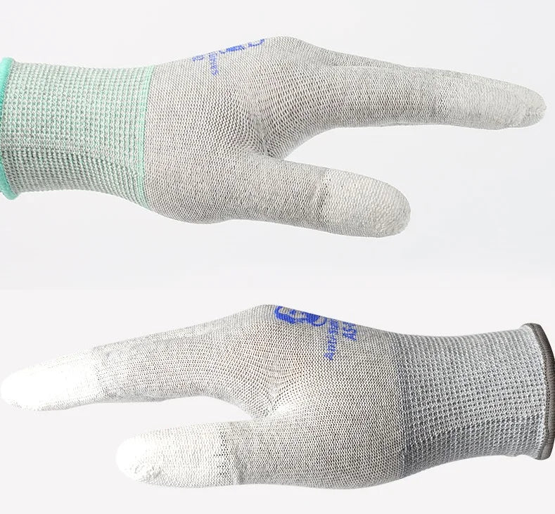 MECHANIC AS02 Carbon Fiber Anti-static Gloves Elasticity Non-Slip PU Coating Layer Protective Glove Electronic Repair Hand Tools