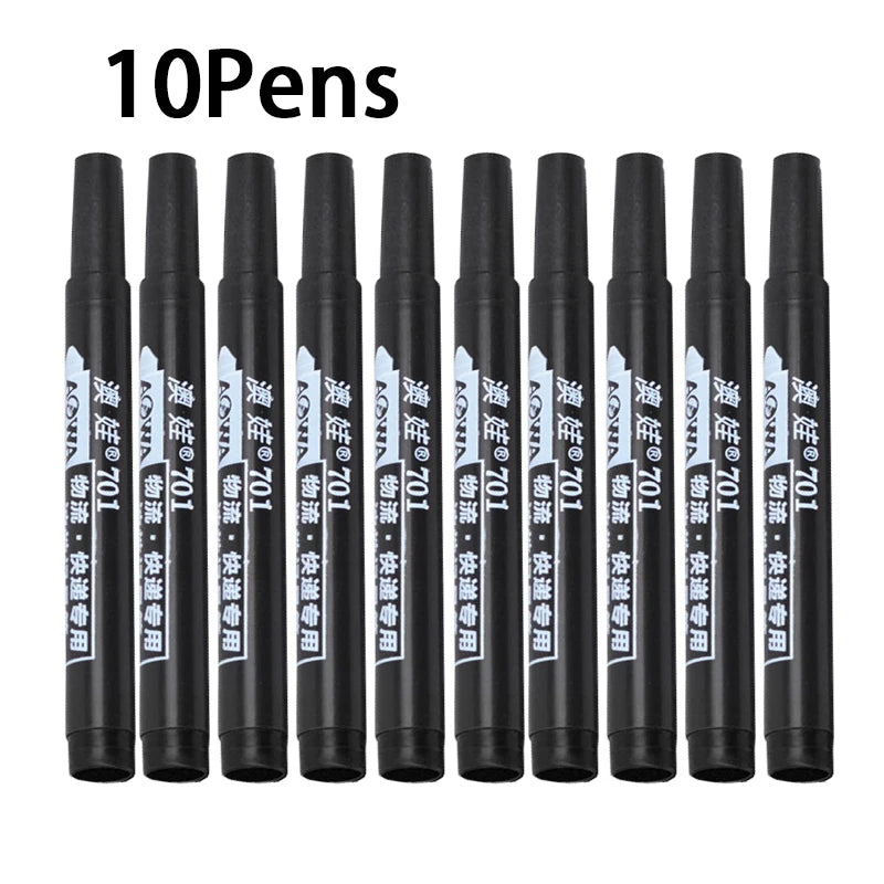 Bulk Pack 10/100 Waterproof Marker Pens Thick Head Durable Oily Ink Fast Drying Black Red Blue for School Express Logistics Sign