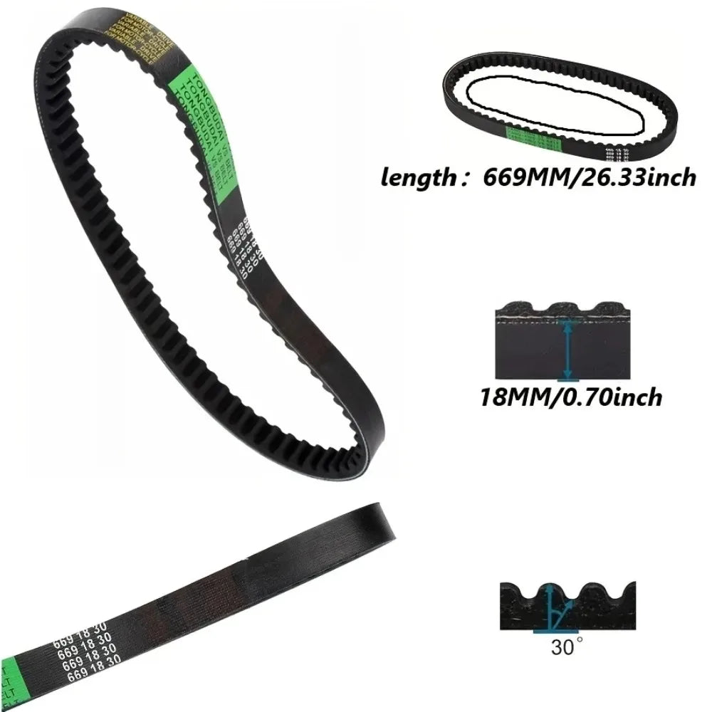 Advanced Motorcycle Drive Belt GY6 669-18-30 — Durable CVT Drive Belt for Motorcycles, ATVs, and 49cc–50cc Models