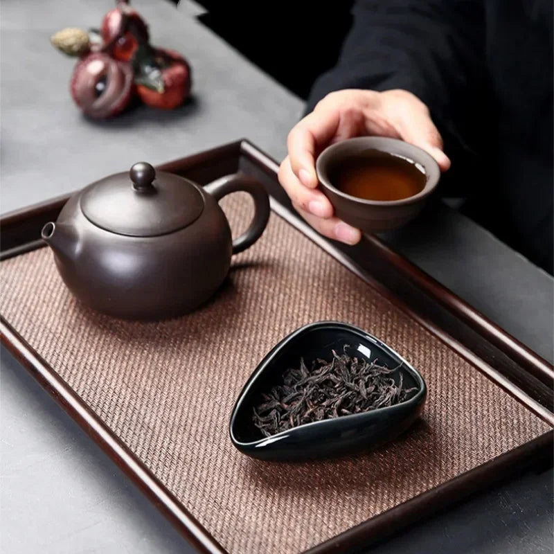 Coffee Bean Measuring Cup Ceramic Weighing Tray Coffee Powder Dosage Tray Suitable for Home Cafe Simple Coffee Tray Accessories