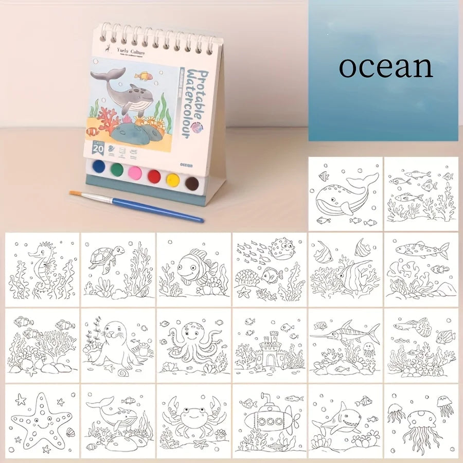 20 sheet watercolor sketchbook set, colorless leaves, suitable for creative drawing boards of students and professionals