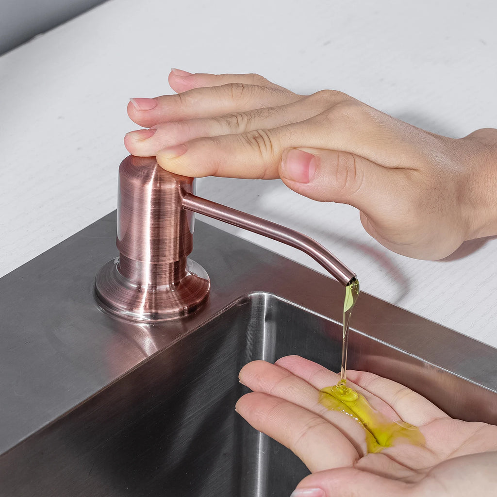 Liquid Soap Dispensers Stainless Steel Pump Head with 500ML PE Bottle Build in Dispenser Soap for Kitchen Accessories