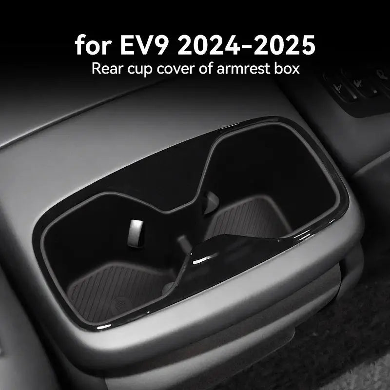 TPE Armrest Storage Box Organizer for Kia EV9 2024-2025 Rear Cup Holder Tray Black Car Interior Accessories