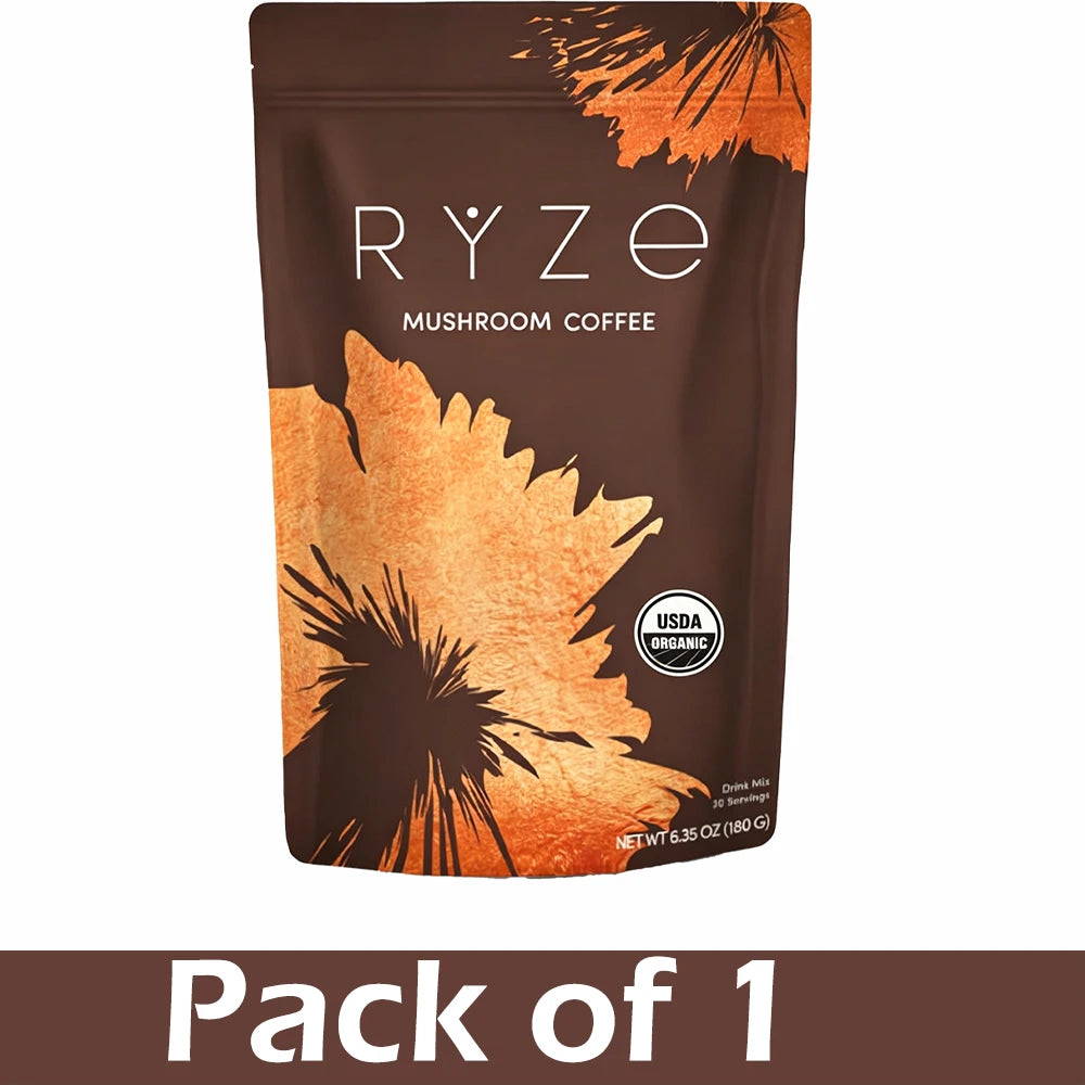 Organic Mushroom Coffee Powder with 6 Adaptogenic Mushroom Daily Instant Coffee for Better Energy Focus Digestion Immunity