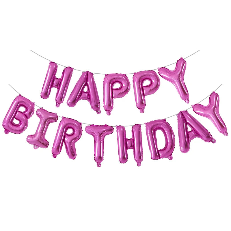 13pcs 16Inch Happy Birthday Party Decoration Balloons Rose Gold Letter Foil Ballons Air Globos Balony Anniversaire Supplies