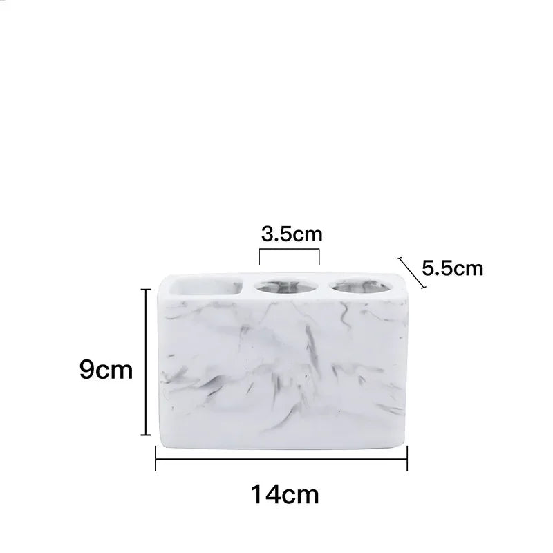 Bathroom Accessory Set, 1pcs Marble Look Bathroom Accessories Sets, Bathroom Toothbrush Holder & Soap Dispenser Set, Home Decor