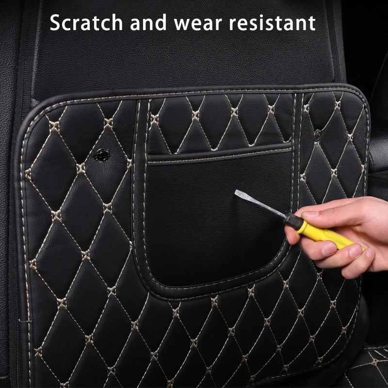 Kcimo PU Leather Car Anti-Kick Mats Auto Seat Back Protector Cover For Children Car Back Seat Anti-Dirty Pad Car  Accessories
