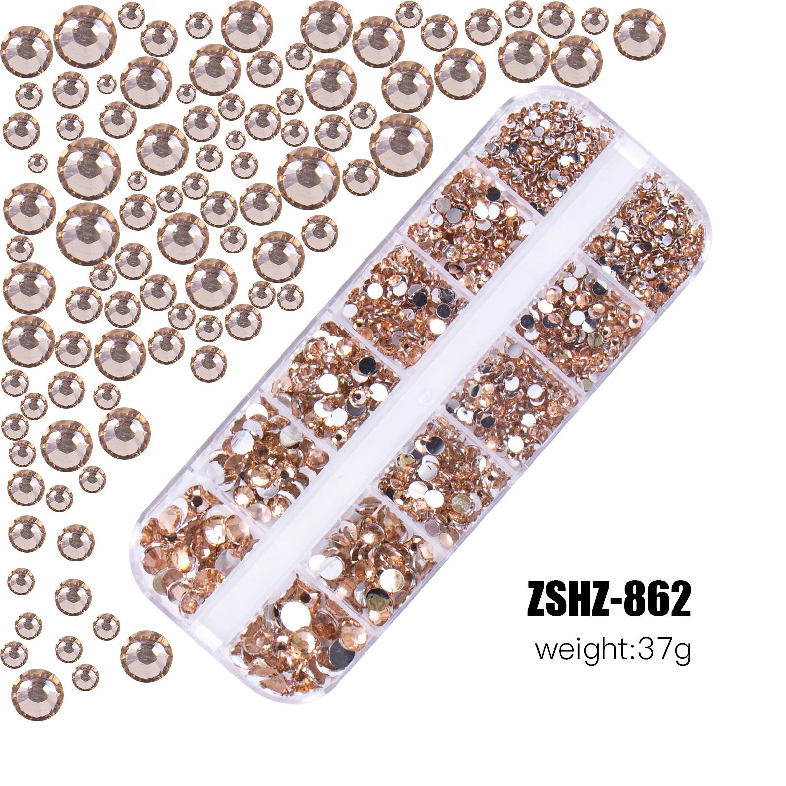 Nail Art Rhinestones Kit 2400pcs Nail Gems Ab Flatback Rhinestones Gems Stones with Storage Organizer for Design Bright Holiday
