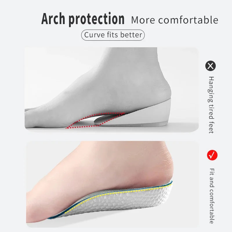 1 pair of Halloween decorations 1.5/2.5/3.5 cm arch support height increase insole elastic lift men's and women's insoles