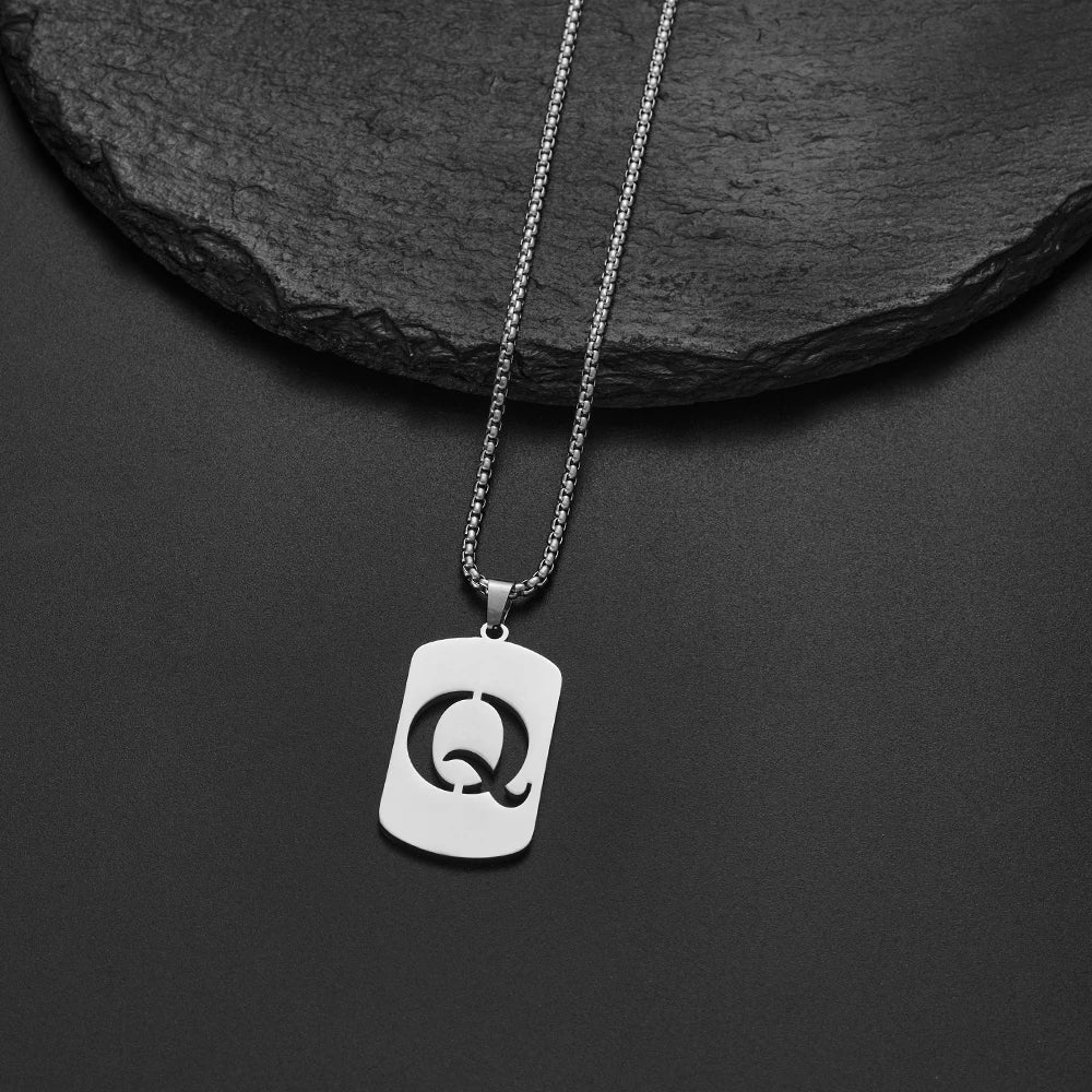 Delicate Initial Name Letters Charm Pendant Necklace For Men Alphabet A-Z Stainless Steel Jewelry Women 2024 Collar Hombre