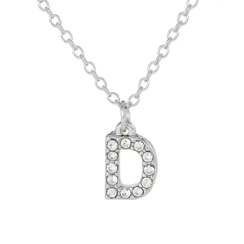 Fashion Shining A-Z Letter Pendant Charm Necklace 26 Initial Alphabet Name Clavicle Chain Party Jewelry Gift