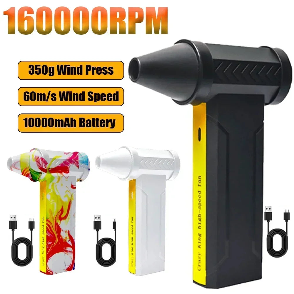 2026 New Electric Air Duster, 160000RPM Brushless Motor High-Speed Turbo Violent Fan USB Rechargeable Powerful Dust Blower