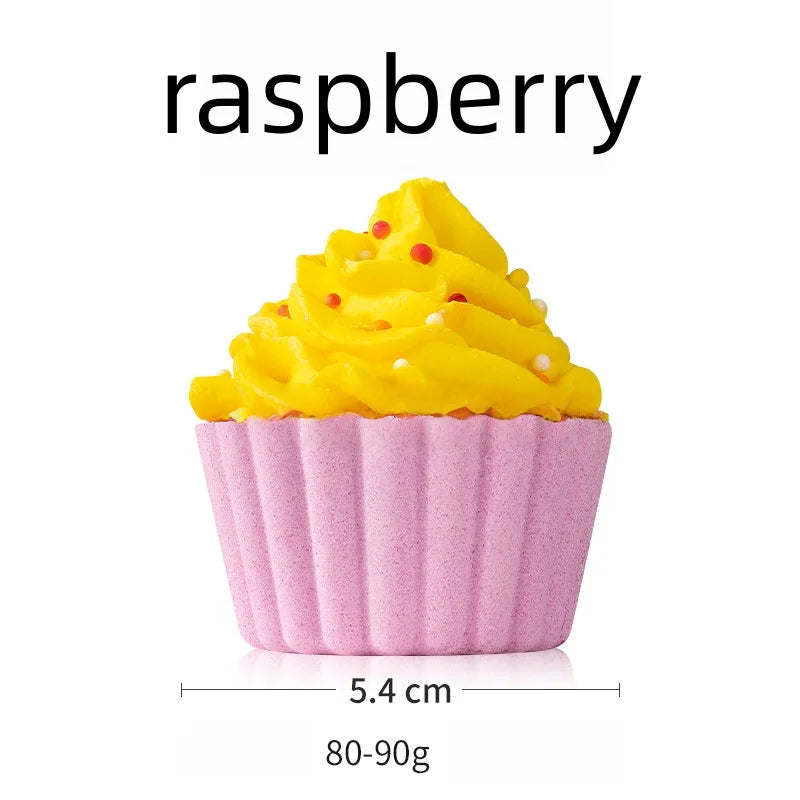 80g Cake Shaped Bath Salt Ball Bubble Bath Bombs Creamy Children's Aromatherapy Essential Oil Bath Balls for Relaxing Soak