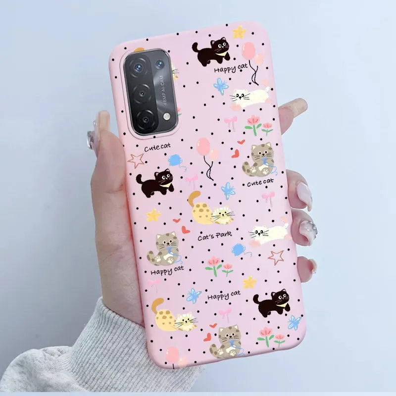 For Oppo A54 5G A74 5G A93 5G Case Soft TPU Silicone Cover Cute Astronaut Panda Phone Case CPH2195 CPH2197 CPH2263 Coque Funda