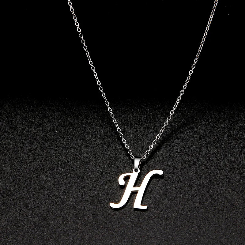 316L Stainless Steel Necklace A To Z 26 Letters Initial Minimalist Necklaces For Women Big Alphabet Pendant Gifts Jewelry gift