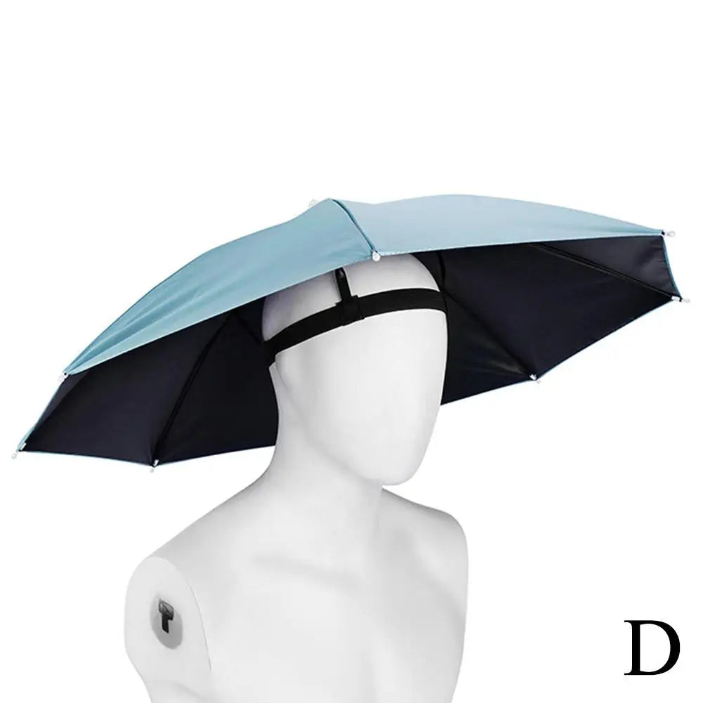 Head Umbrella Hats for Women & Men, Hands-Free Design with Adjustable Headband, Sun Rain Cap for Fishing Gardening & Outdoor Use