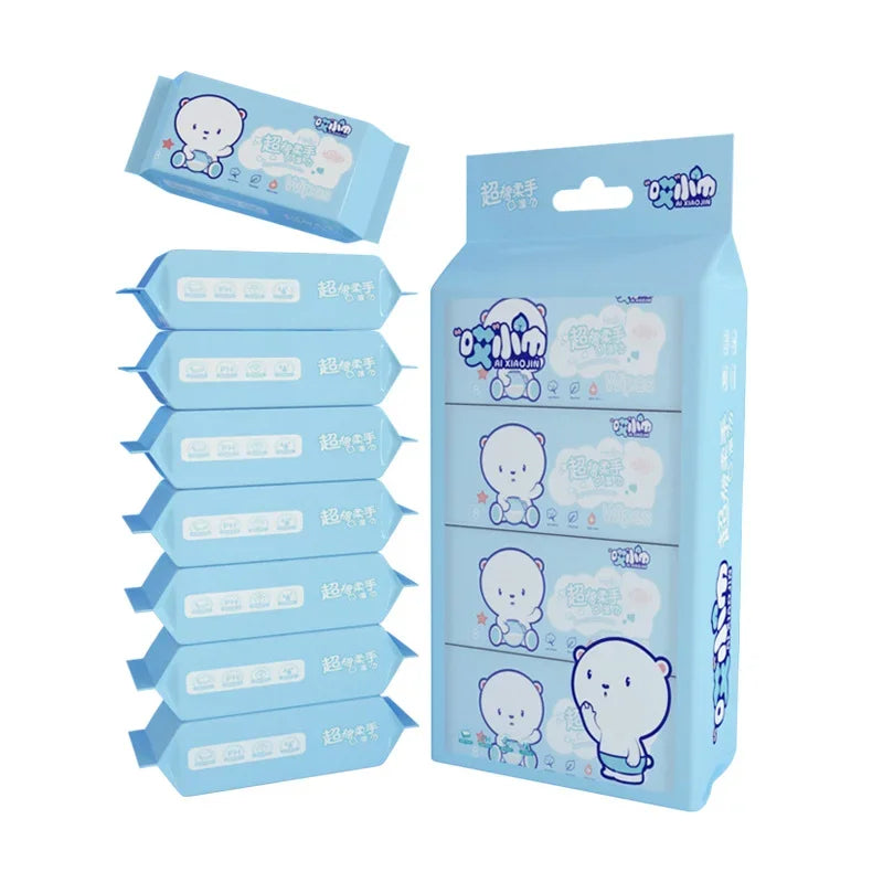 64pcs Disposable Mini Hand Wipes/Portable Travel Size Special Extraction Hand and Mouth Cleaning Wipes Fo Home School Supplies