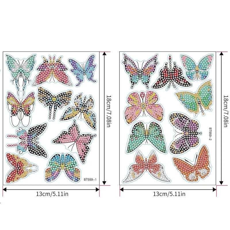 Diamond Painting Art Kit for Kids Boy Girl Easy to DIY Creative Butterfly Floral Diamond Art Sticker Craft by Numbers Embroidery