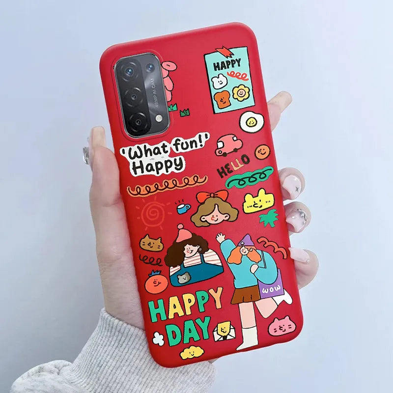 For Oppo A54 5G A74 5G A93 5G Case Soft TPU Silicone Cover Cute Astronaut Panda Phone Case CPH2195 CPH2197 CPH2263 Coque Funda