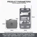 Premium Waterproof Travel Makeup Bag for Women – Hanging Toiletry Organizer with Hook, Spacious Bathroom Wash Pouch & Dry-Wet Se