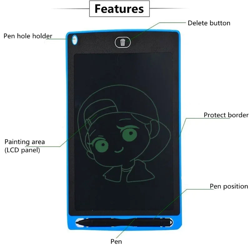 Electronic Drawing Board LCD Screen 8.5 Inch Writing Tablet Digital Graphic Drawing Tablets Electronic Handwriting Pad Board+Pen