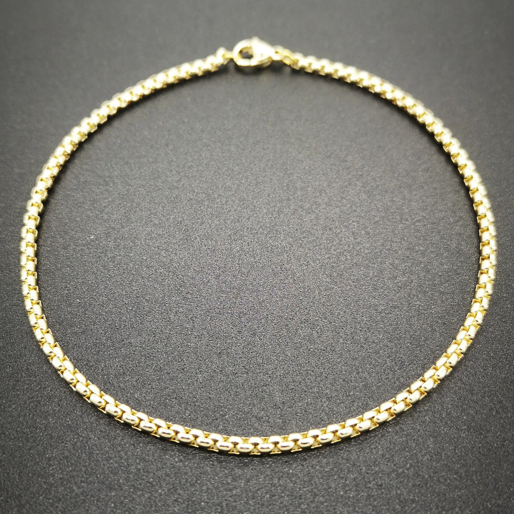 Ankel Bracelets 18K Gold Solid Stainless Steel Anklets For Women Barefoot Sandals ROLO Chain 9/10/11 Inches Waterproof Jewelry