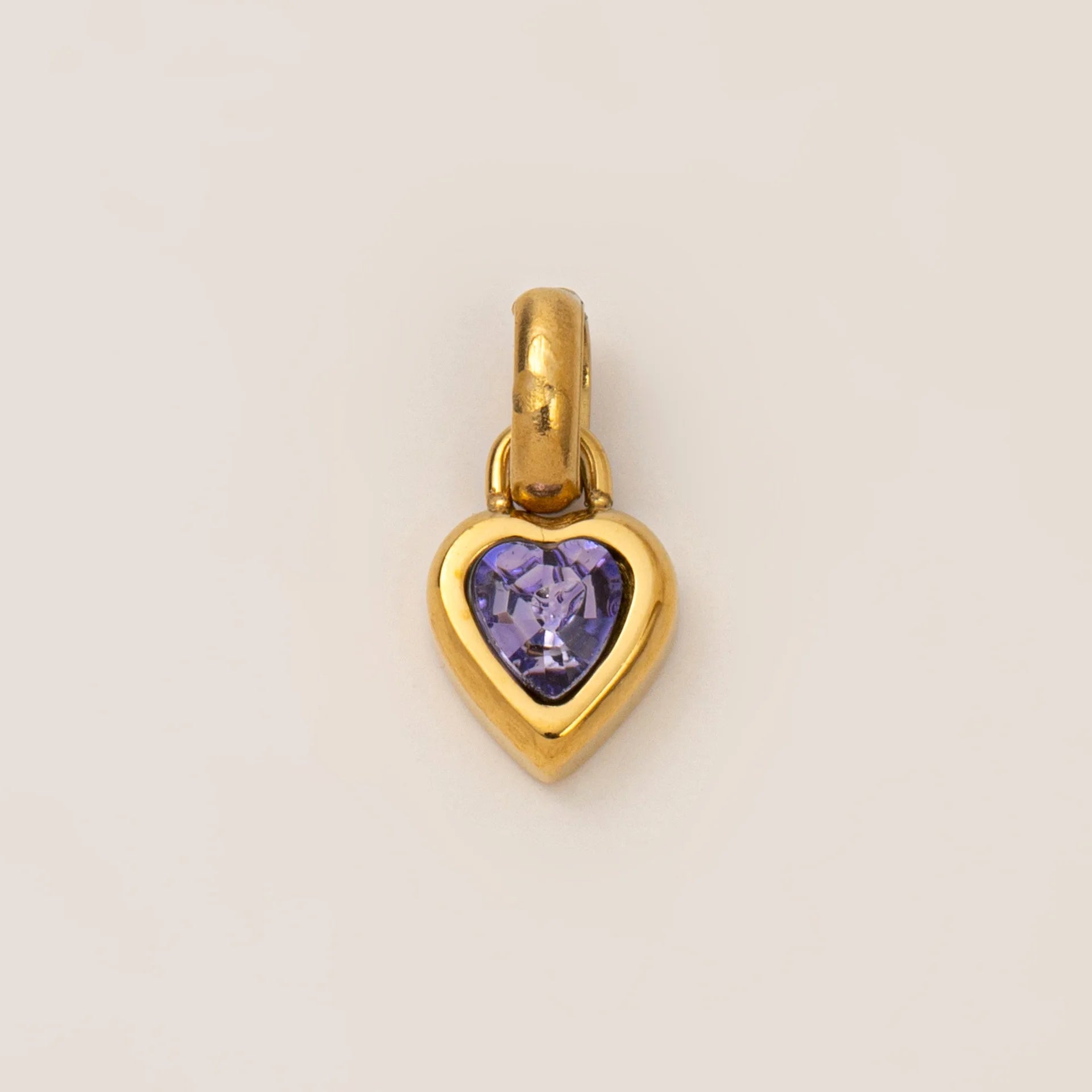 Birthstone Charm Heart Pendant For Women Gold Color Stainless Steel Charm Necklace Bracelet DIY Making Accessories Dropshipping