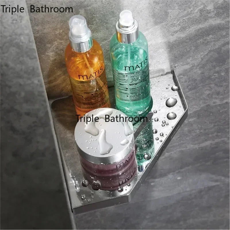 Bathroom Stainless Steel Shower Shelf Wall-mounted Triangle Basket Corner Stand Shampoo Shower Gel Storage Holder Accessories