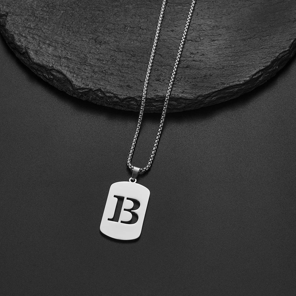 Delicate Initial Name Letters Charm Pendant Necklace For Men Alphabet A-Z Stainless Steel Jewelry Women 2024 Collar Hombre