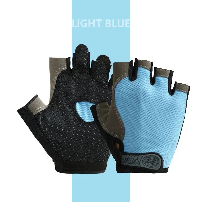 Outdoor Sports Gym Fitness Breathable Non Slip Men's and Women's Half Fingered Gloves Summer Fishing Bicycle Fingerless Gloves