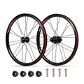 CNC Bicycle Wheelset For Brompton Bike V Brake Wheels, 16" 349 Front 74mm Rear 112mm, Compatible With SHIMANO/SRAM 9/10/11 Speed