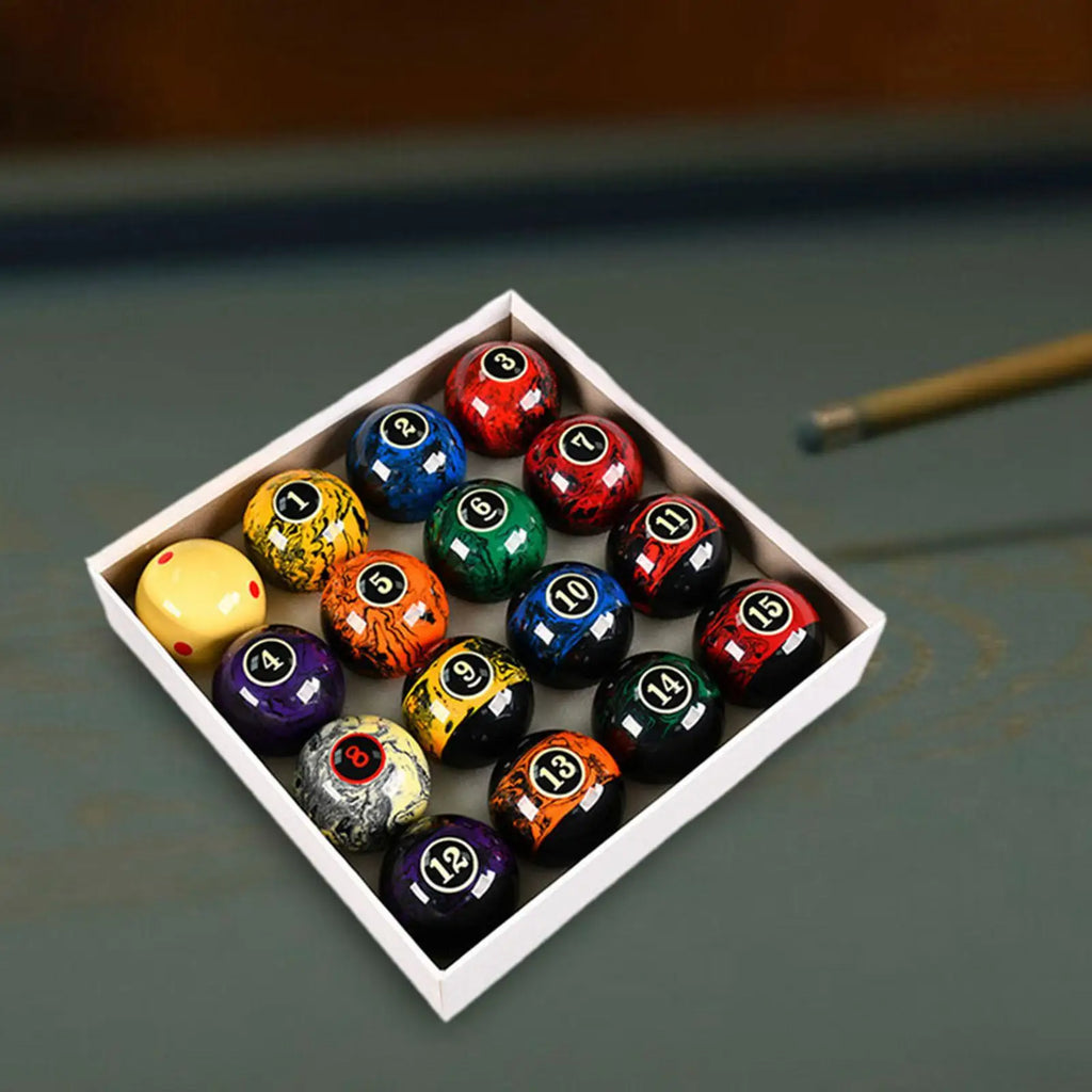16x Pool Table Balls Resin Balls Billiards Equipment 2.25" Billiard Balls Complete Set for Game Rooms Clubs Bars Leisure Sports