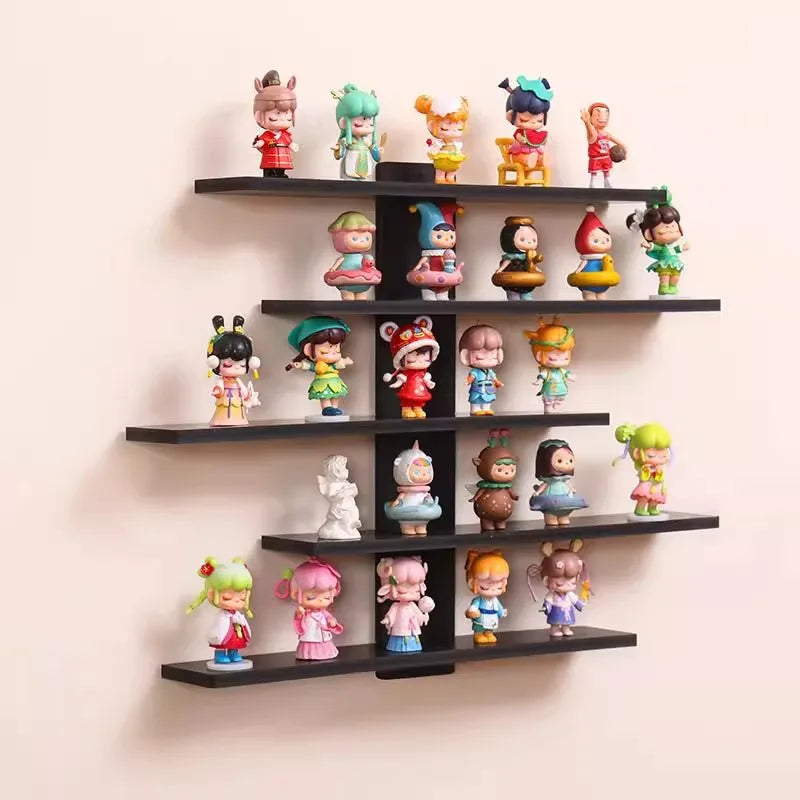 Lightweight Wall-Mounted 5-Tier Display Shelf for Building Block Figures - Large Capacity, Easy Install Blind Box Organizer Rack