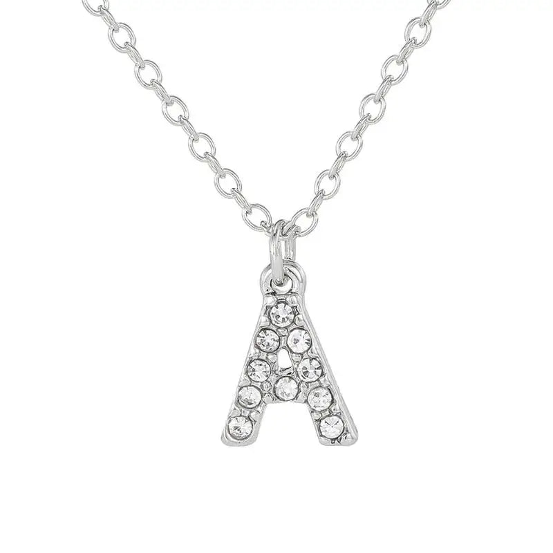 Fashion Shining A-Z Letter Pendant Charm Necklace 26 Initial Alphabet Name Clavicle Chain Party Jewelry Gift