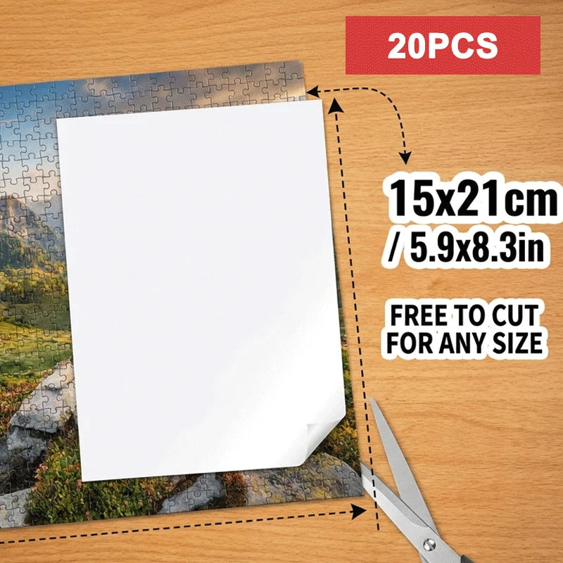 Small 20pcs Sheets Set Puzzle Saver Sheets  FLAT STRONG ADHESIVE BACKING Each Size：15x21cm/5.9x8.3in
