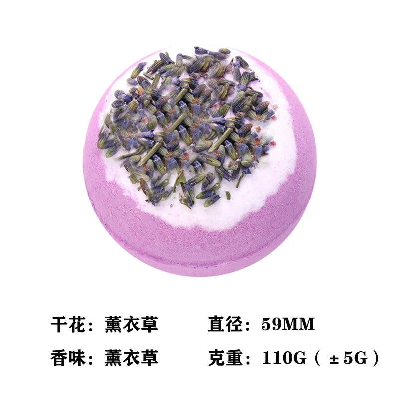 100g Dried Flower Bath Salt Ball Fizzy Bath Soak Hotel Essential Oil Aromatherapy Spa Bubble Bath Body Care Gift