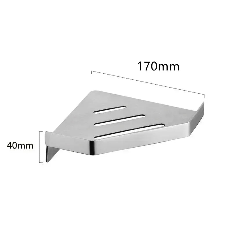 Bathroom Stainless Steel Shower Shelf Wall-mounted Triangle Basket Corner Stand Shampoo Shower Gel Storage Holder Accessories