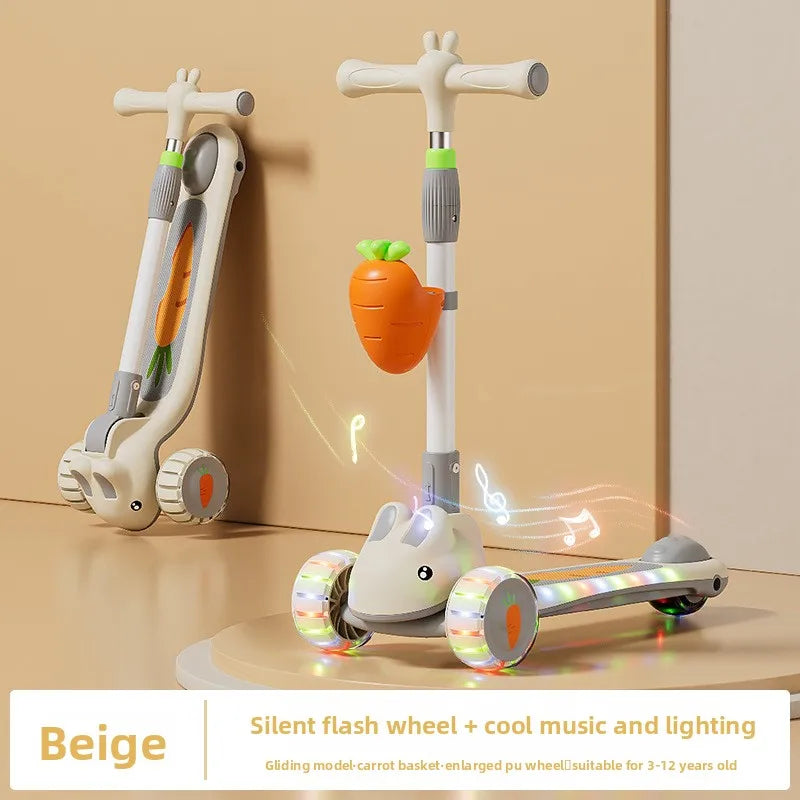 New children's scooter:5-in-1 glide scooter for boys and girls three-wheeled toy scooter ideal for developing children's balance