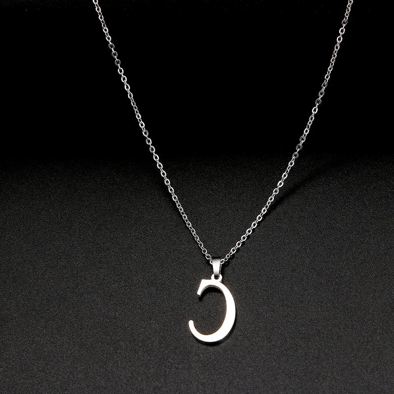 316L Stainless Steel Necklace A To Z 26 Letters Initial Minimalist Necklaces For Women Big Alphabet Pendant Gifts Jewelry gift