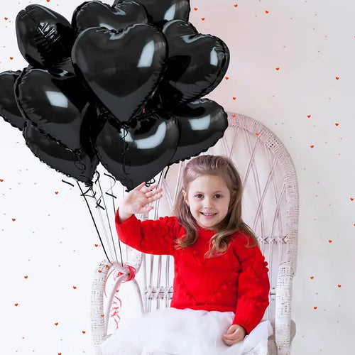 10pcs 18 inch black love aluminum film balloon decoration for Valentine's Day wedding and wedding room balloons