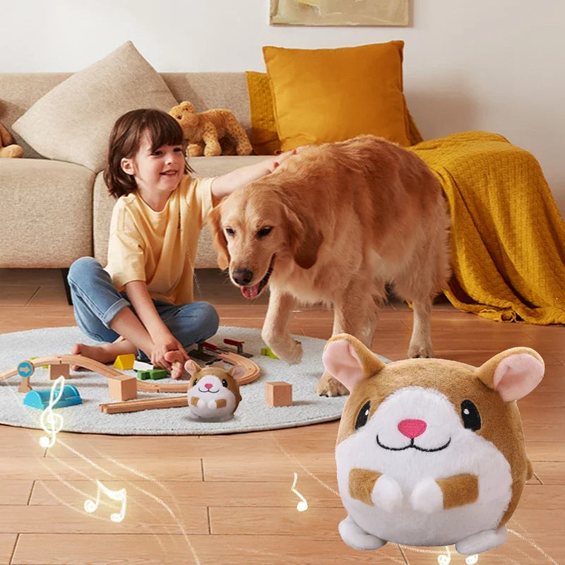 Music Vibration Bouncing Ball Bite Resistant Funny Interactive Squeaky Toys Talking Self-Moving for Small Medium Dogs